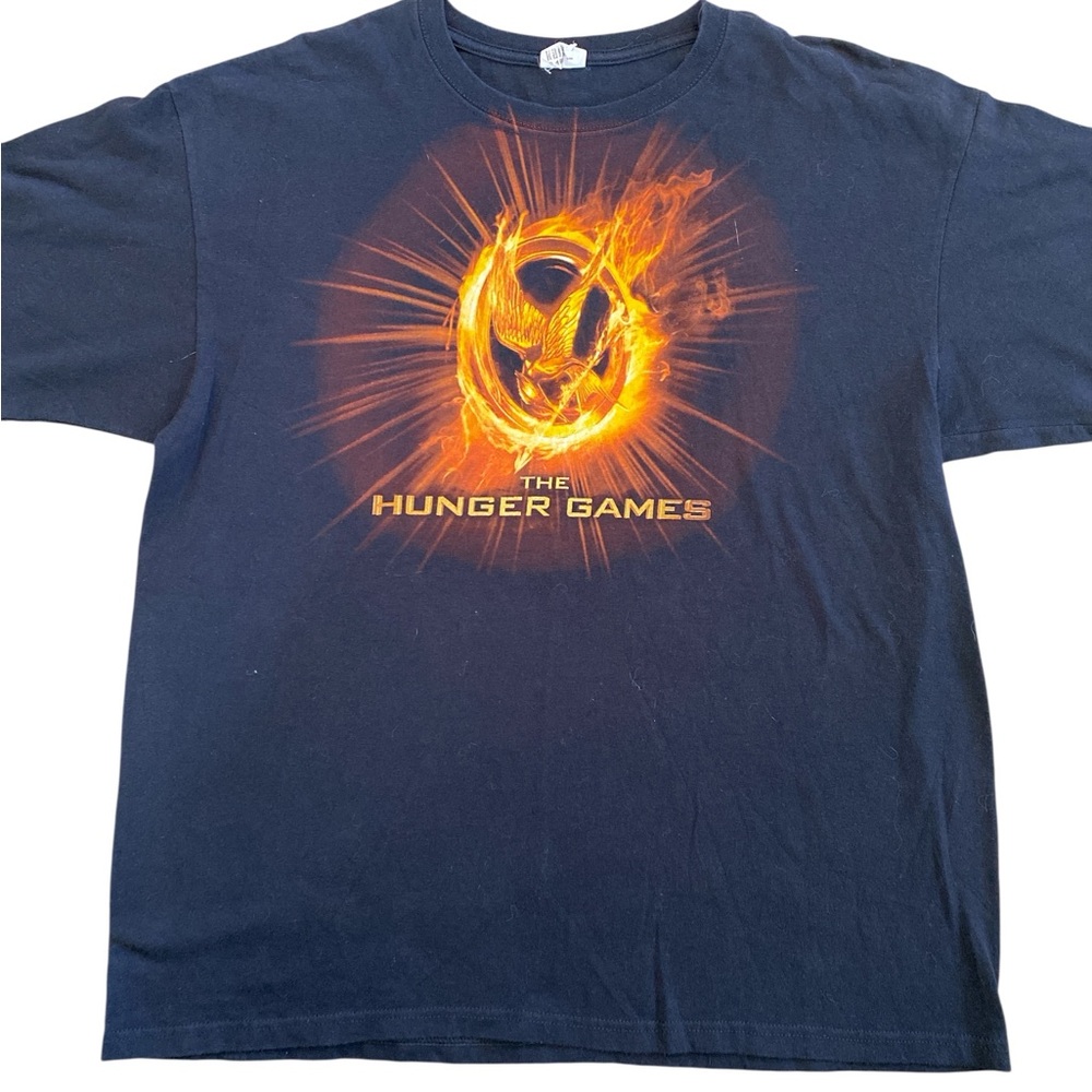 The Hunger Games Vintage 2012 Y2K Movie Promo Tshirt Black Size XL Anvil